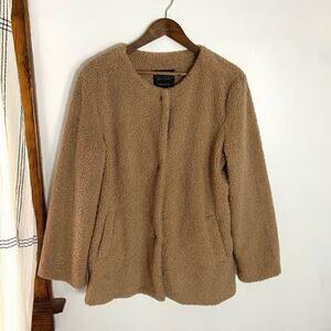 Sanctuary Crafted & Tailored Snap Front Tan Teddy Coat Size L Cozy